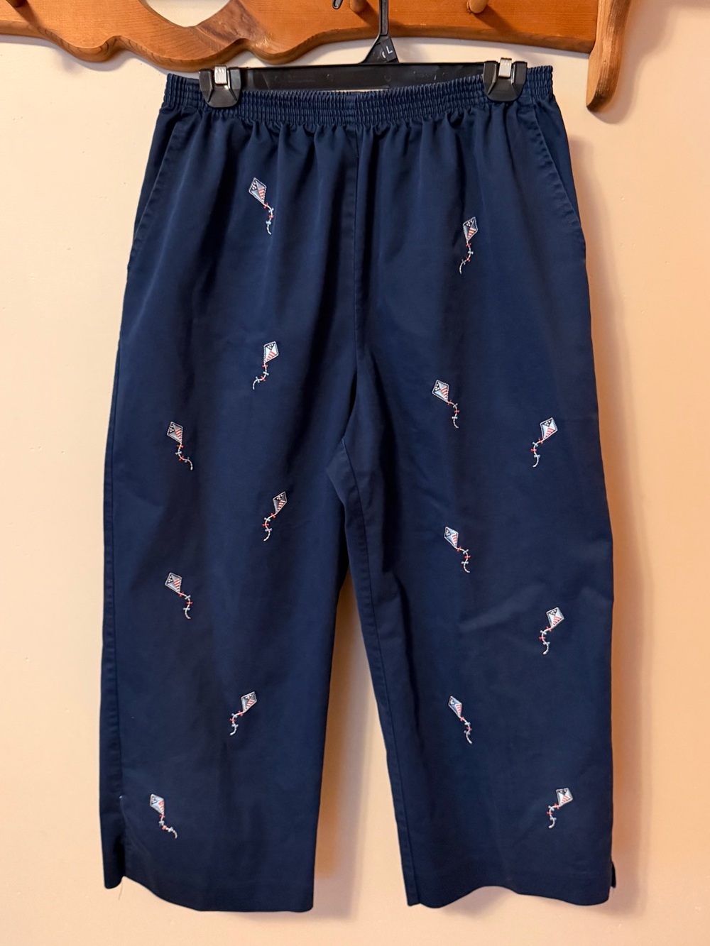 90s Navy Alfred Dunner Stretch Waist Americana Kite  Pants